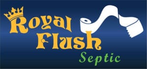 Royal flush logo with background