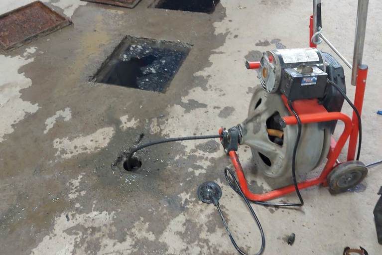 Drainage works by foreign workers.